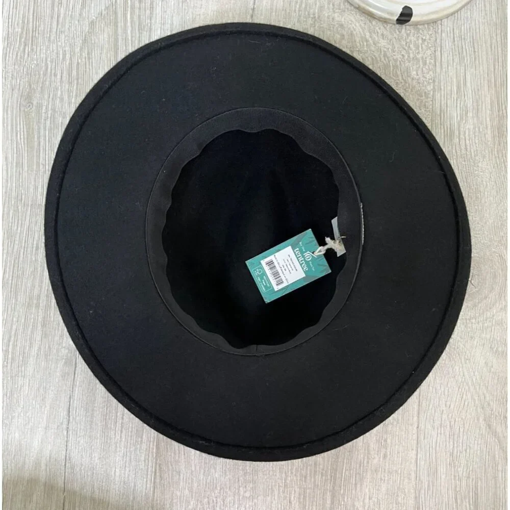 Tentree Recycled Wool Wide Brim Felt Hat NWT Meteorite Black Small